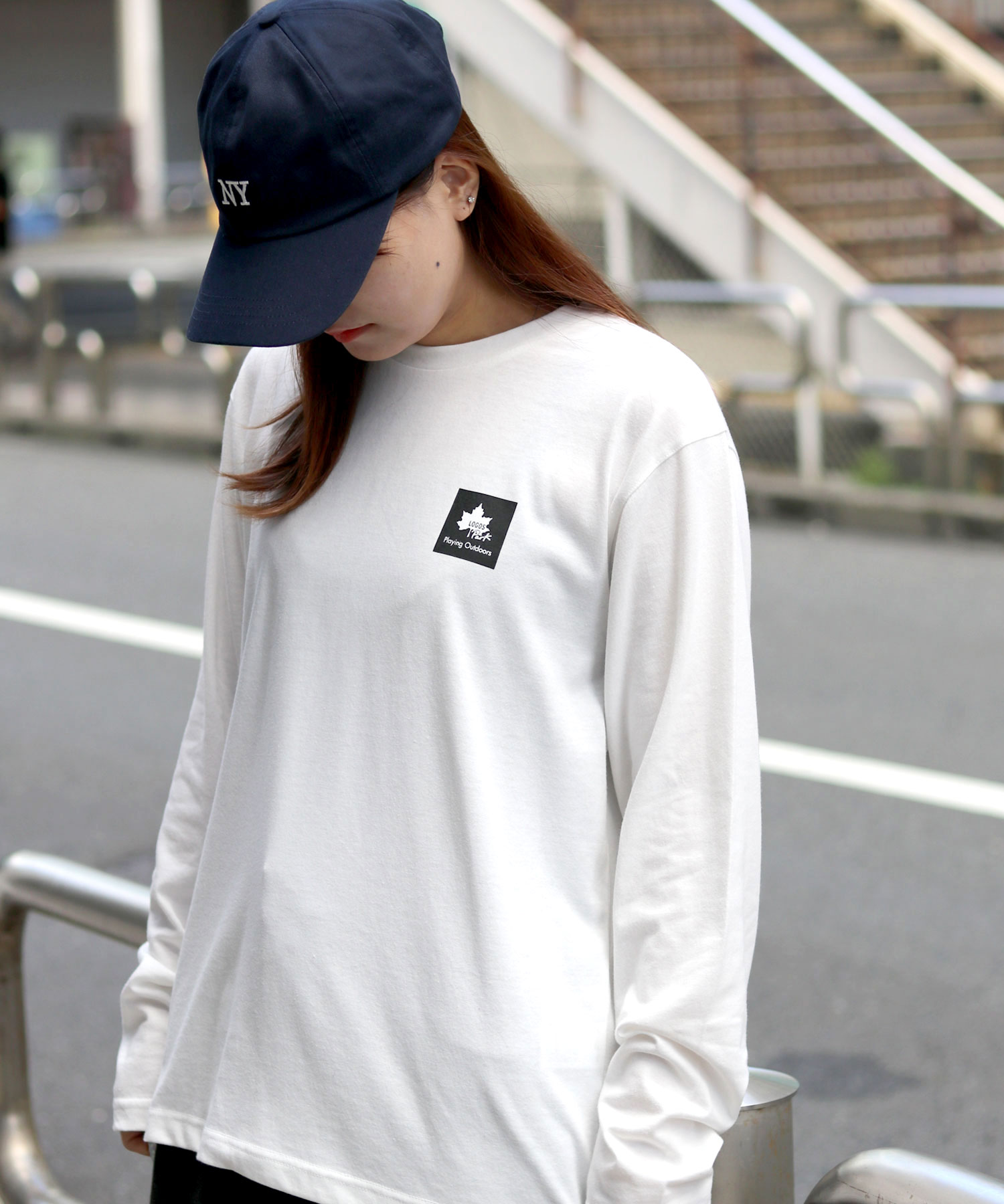 セール】LOGOS/ロゴス ワンポイントロゴ ロンT 長袖Tシャツ