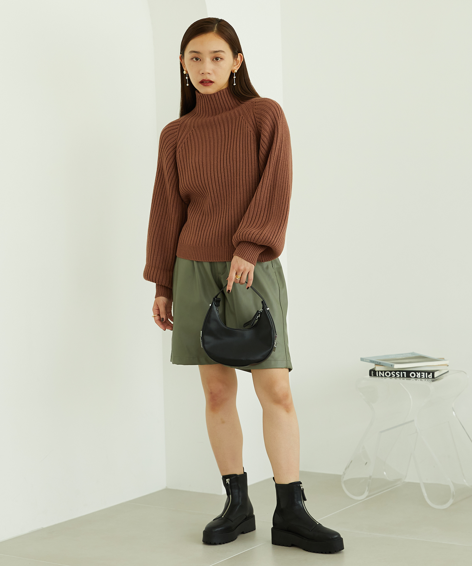 ニット セーター ハイネックボリュームスリーブニット MO33N04 レディース ハイネックボリュームスリーブニット/MO33N04(505645176