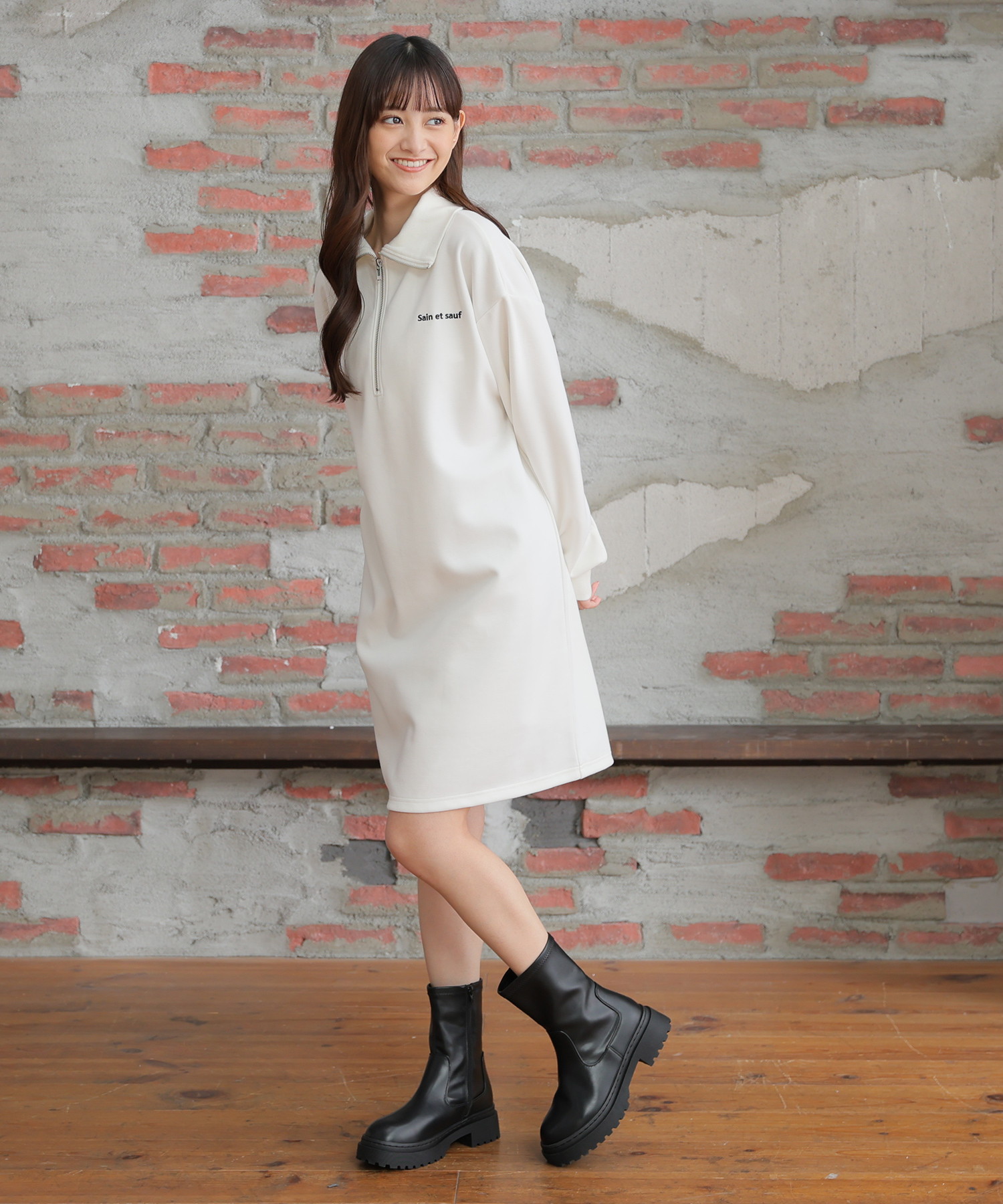 セール 26%OFF】ハニーズ Honeys ハーフジップワンピース