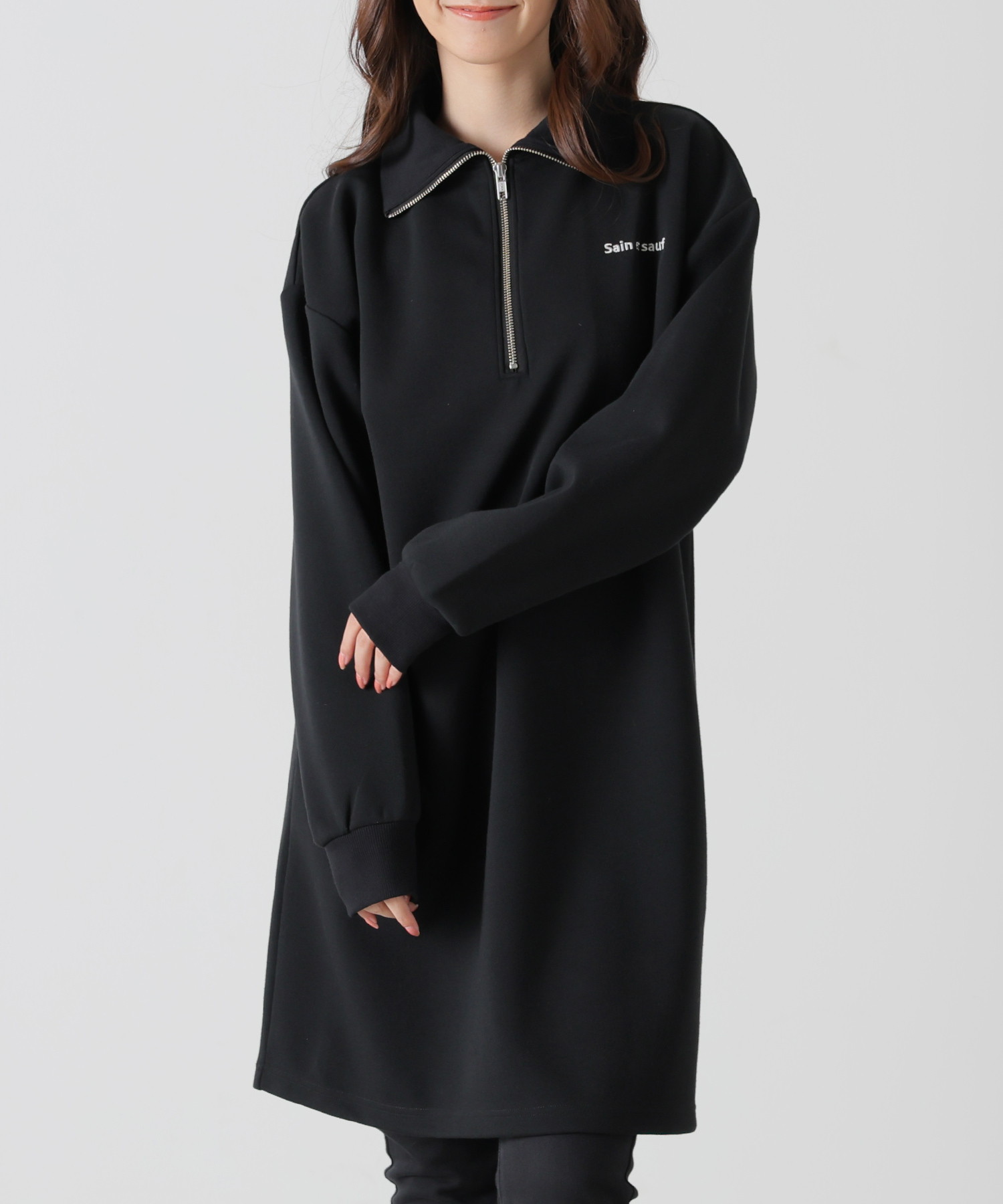 【専用】WAM ハーフジップ ブラック ハニーロゴ W限定 セール 18%OFF】ハニーズ Honeys ハーフジップゆるトップス