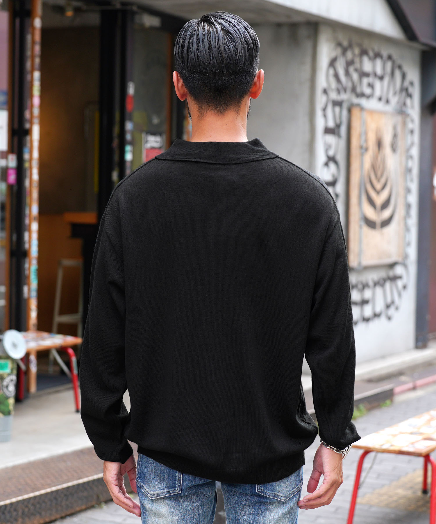 ジギーズショップ JIGGYS SHOP ニットポロシャツ ロングスリーブ ジギーズショップ JIGGYS SHOP ニットポロシャツ ロングスリーブ
