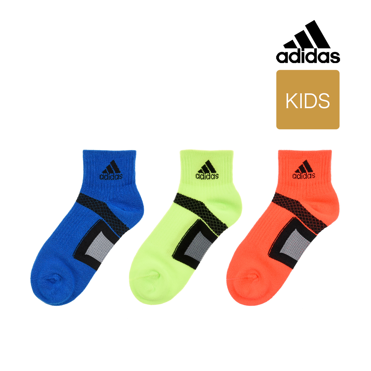 アディダス adidas 福助 公式 靴下 ショート丈 3足組 キッズ