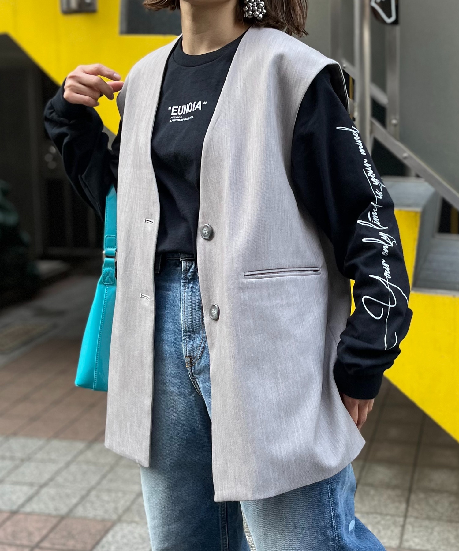 GILDAN 袖ロゴプリントロングスリーブTシャツ(505648932