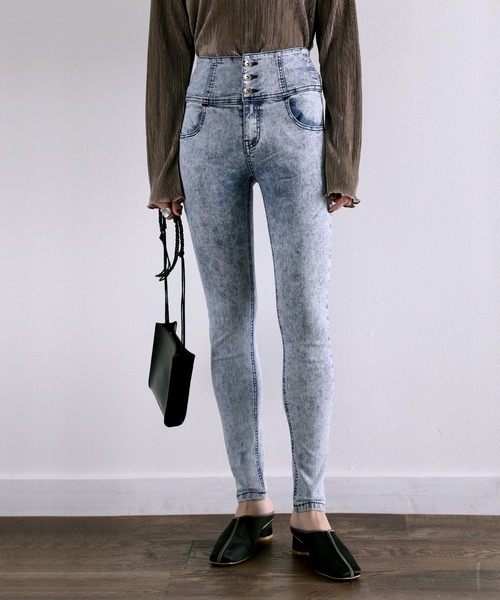 ELF SACK 人気◆オシャレ ジーンズ ハイウエスト ワイドパンツ ELF SACK 人気◇オシャレ ジーンズ ハイウエスト ワイドパンツ