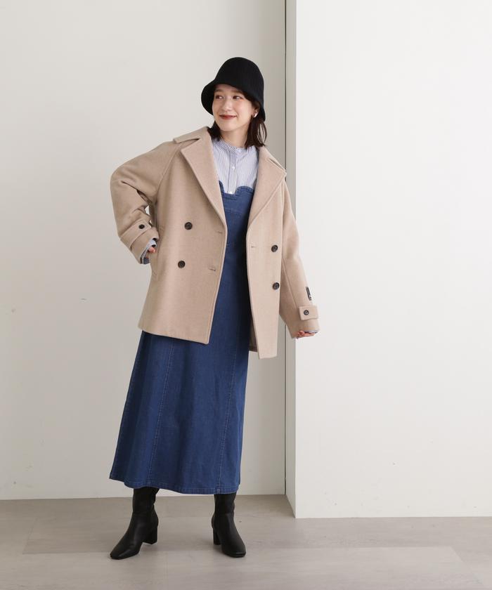 セール】ウールパイルダブルミディコート《S Size Line セール】ウールパイルダブルミディコート《S Size Line