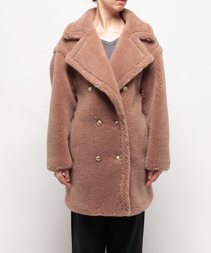 セール 30%OFF】ウールMIXボアピーコート(505469618 セール 30%OFF】ウールMIXボアピーコート(505469618