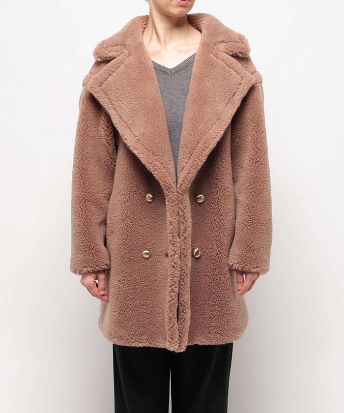 セール 30%OFF】ウールMIXボアピーコート(505469618 セール 30%OFF】ウールMIXボアピーコート(505469618