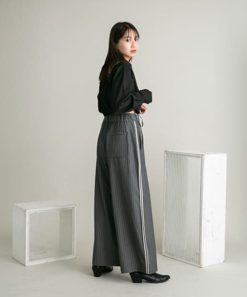 セール 20%OFF】ピンストライプワイドパンツ(505504769 セール 20%OFF】ピンストライプワイドパンツ(505504769