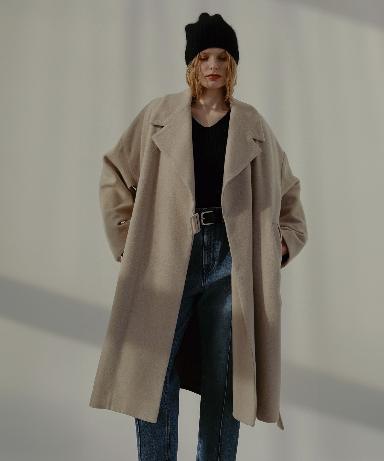 MIELI INVARIANT＊Melton Wool Gown Coat MIELI INVARIANT＊Melton Wool Gown Coat