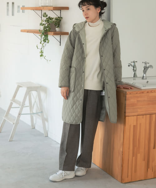 クーポン】【セール 20%OFF】FORK&SPOON キルティングフーディーコート