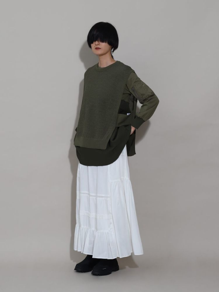 匿名送料込　新品●ヤマダヤ　ラシュッド LASUD ポイントメッシュベスト　黒 セール 15%OFF】ラシュッド LASUD メッシュベスト×ニット