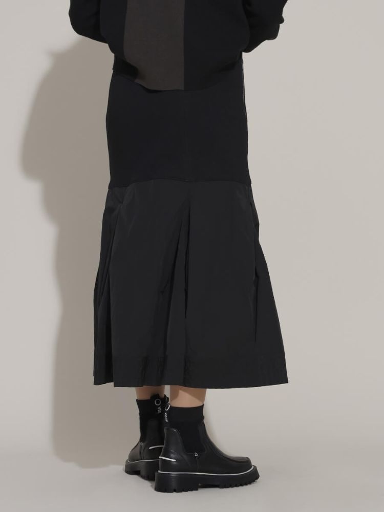 ラシュッド購入　ヤマダヤ　スカート　モノトーン ラシュッド LASUD 異素材タックデザインスカート(505654799