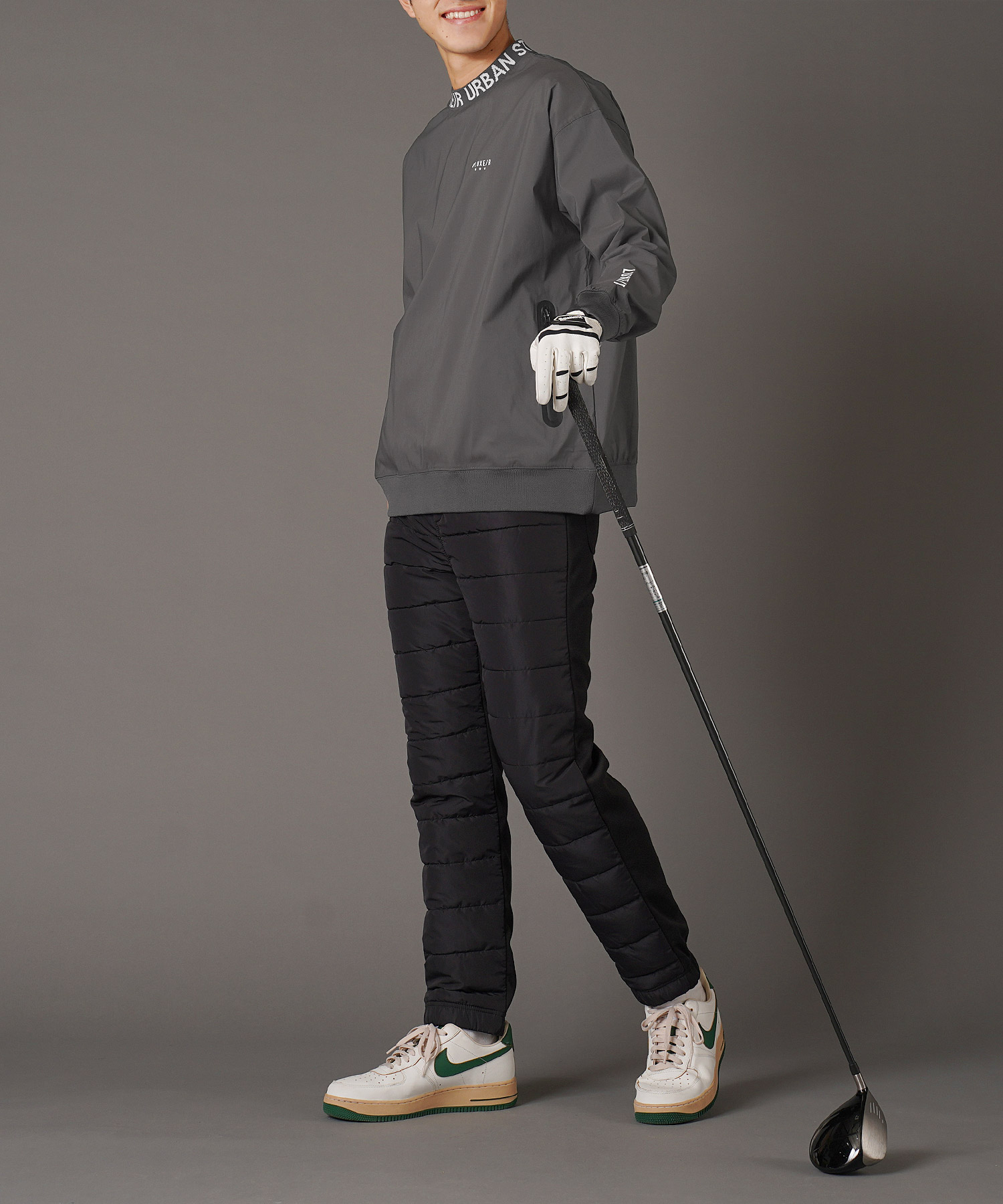 ストレッチ布帛ミニモックネックロンT GOLF / プリント ロンT メンズ T