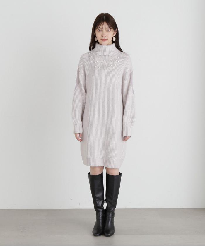 セール 50%OFF】タートルパールミニニットワンピース(505647496