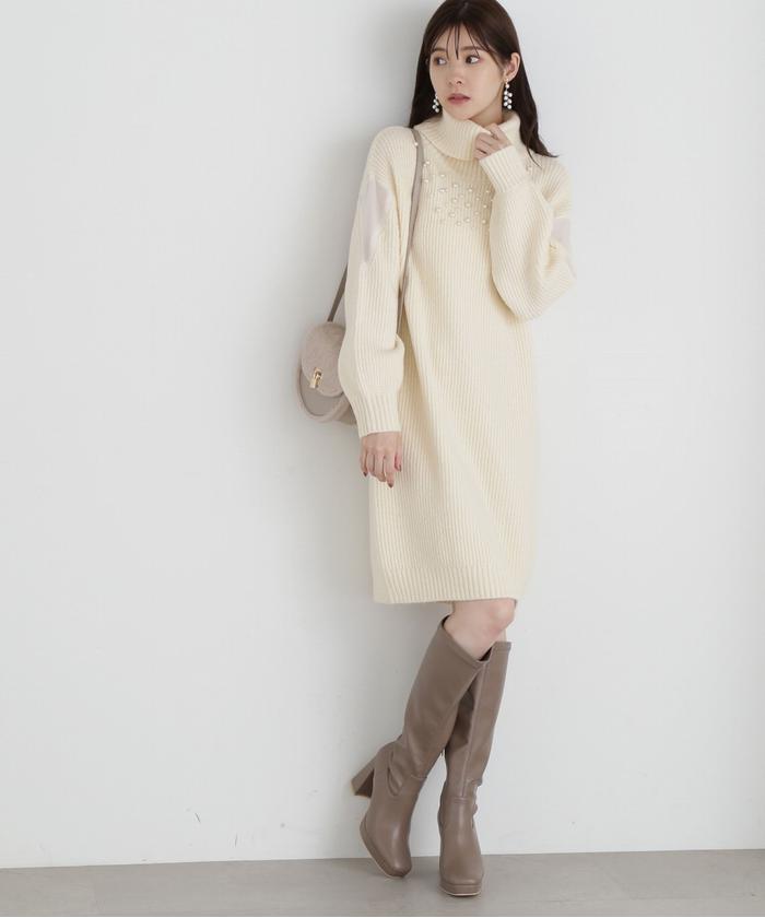 セール 50%OFF】タートルパールミニニットワンピース(505647496