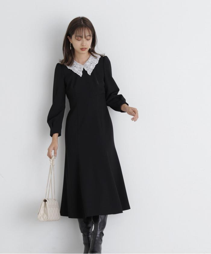 【美品】プロポーションボディドレッシング＊レースカラーマーメイドワンピース セール 50%OFF】レースカラーマーメイドワンピース(505649645