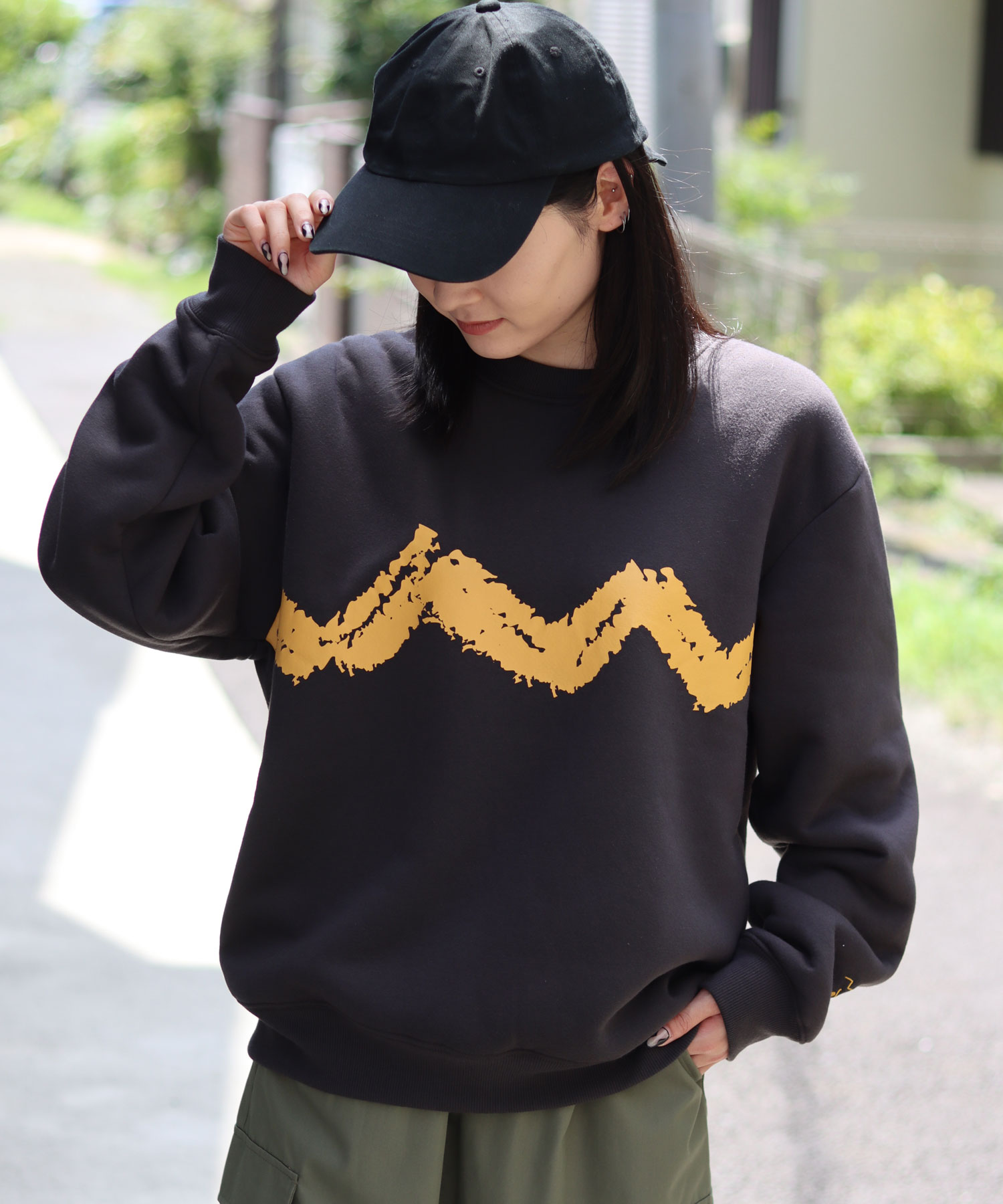 Supreme ストリートサイン ニットセーターグリーンブラックサイズM