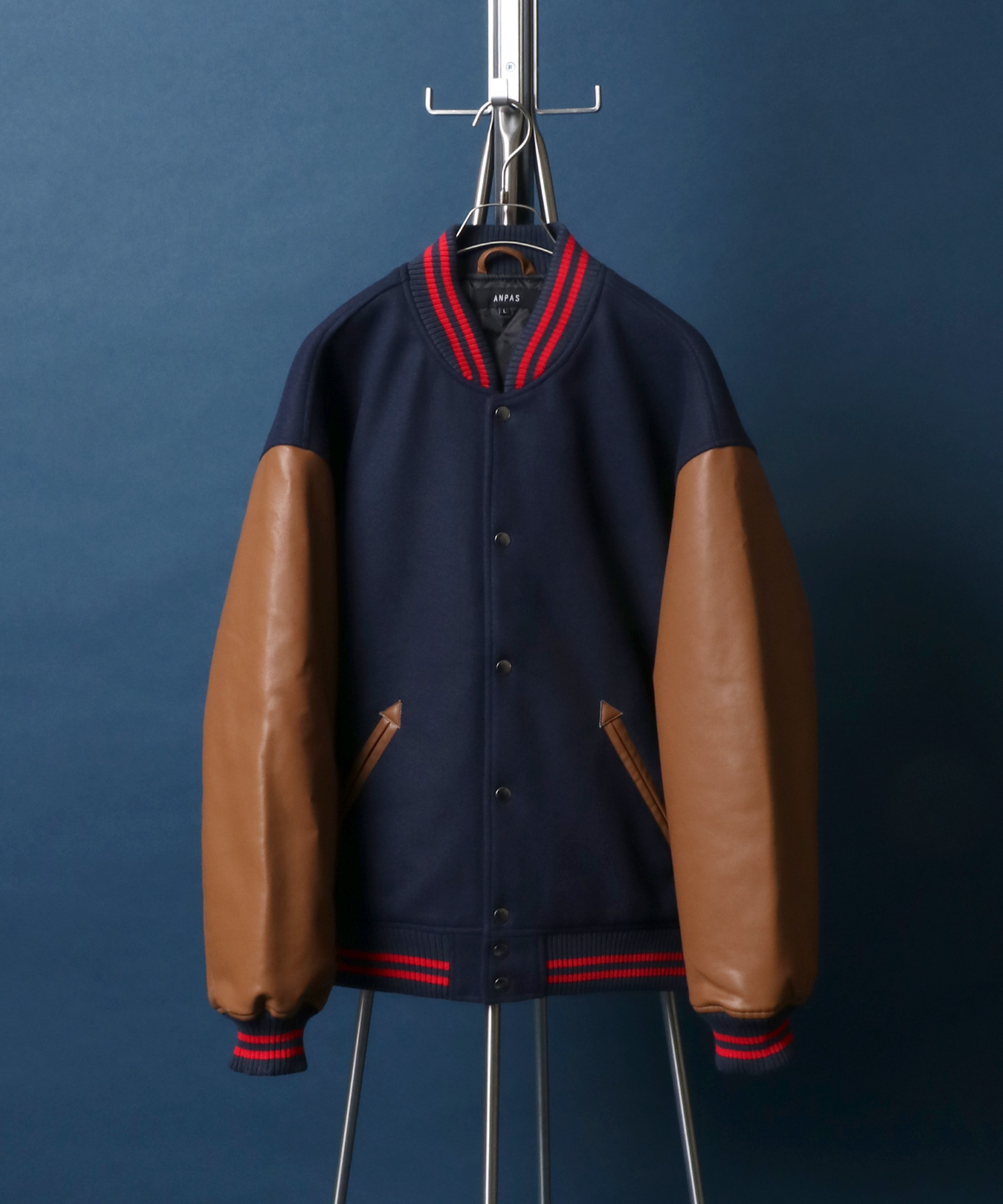 クーポン】【セール44%OFF】【ANPAS】Melton Oversize Varsity Jacket