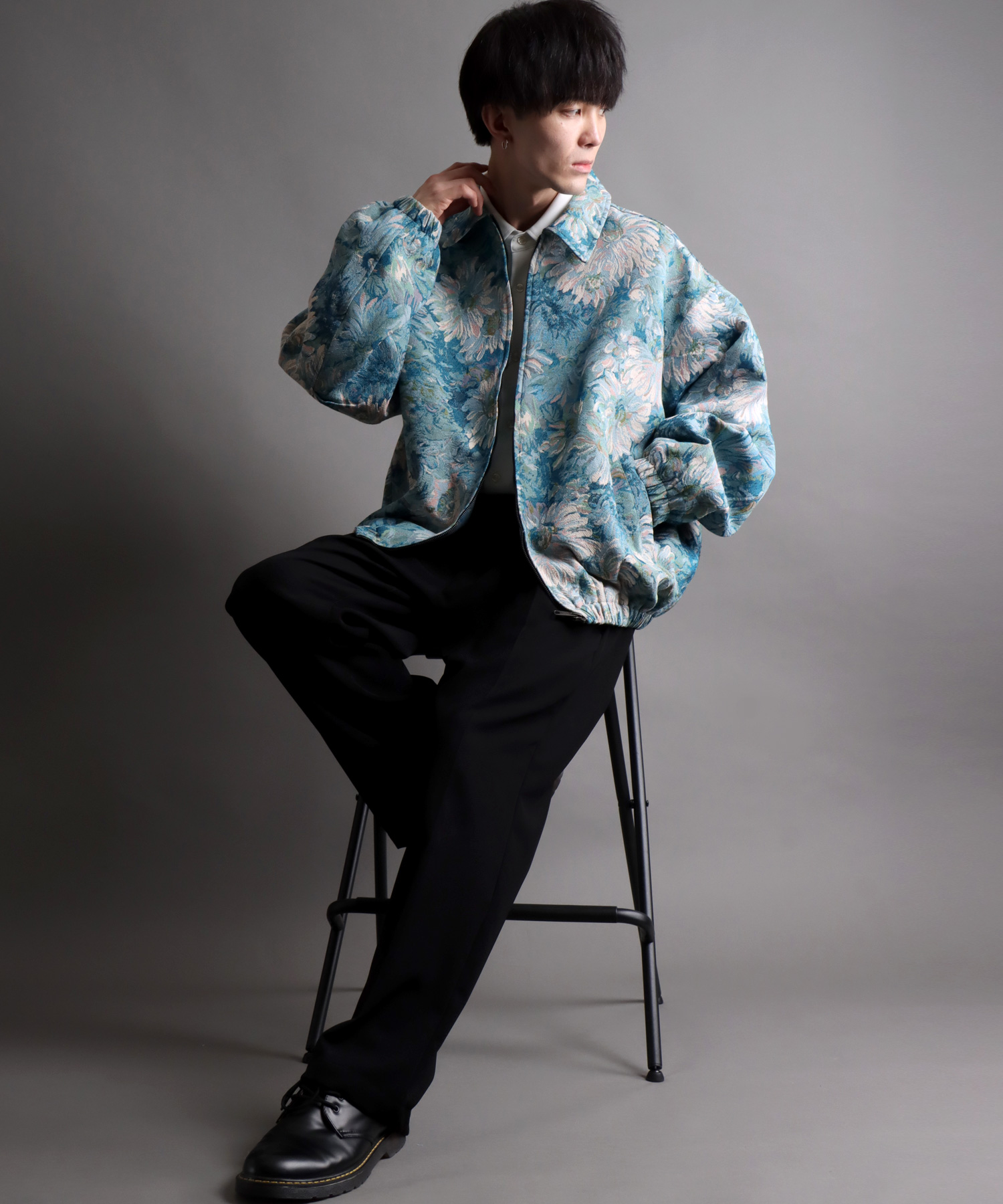 SITRY ジップブルゾン ボマージャケット SITRY ブルゾン アウター polyester tropical zip blouson