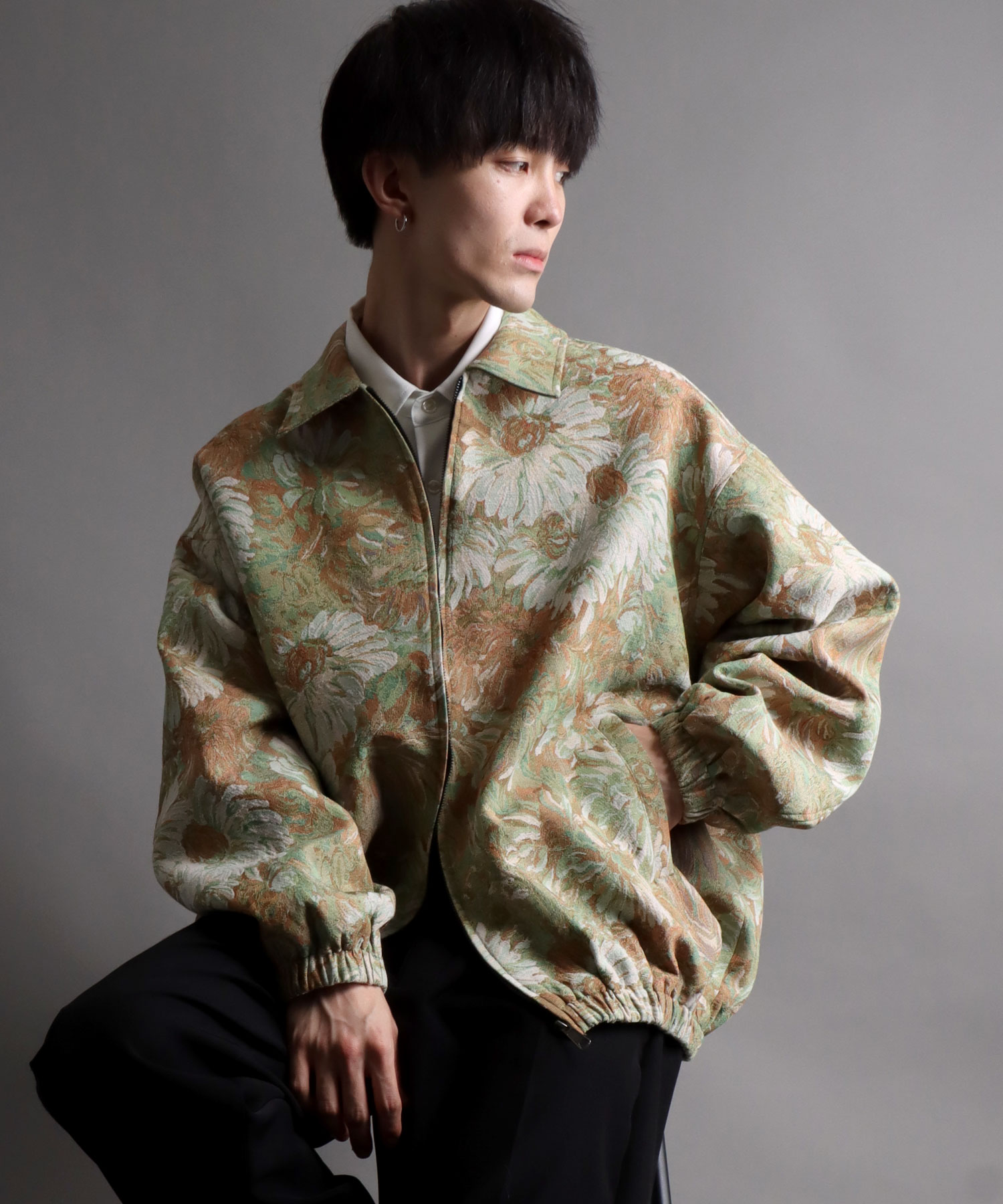 SITRY ジップブルゾン ボマージャケット シトリー SITRY 【SITRY】ゴブラン織り ジップブルゾン