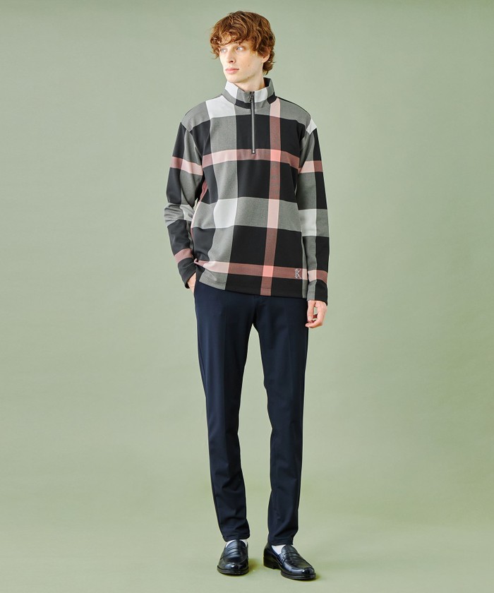 セール】【WEB限定】クレストブリッジチェックハーフジップ