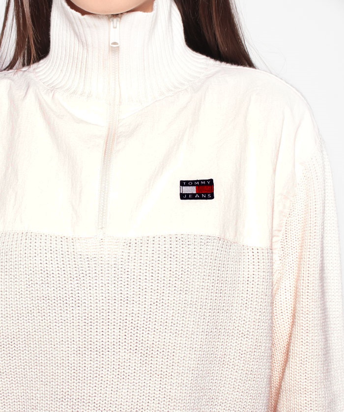 セール】トミージーンズ TOMMY JEANS ハーフジップバッジリブ