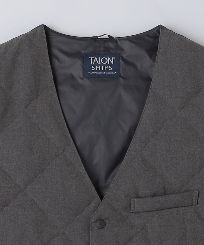 【未使用品SHIPS別注】TAION:ウール混ダウンジレ Ｓ SHIPS別注】TAION: ウール ダウン ジレ ベスト | シップス(SHIPS