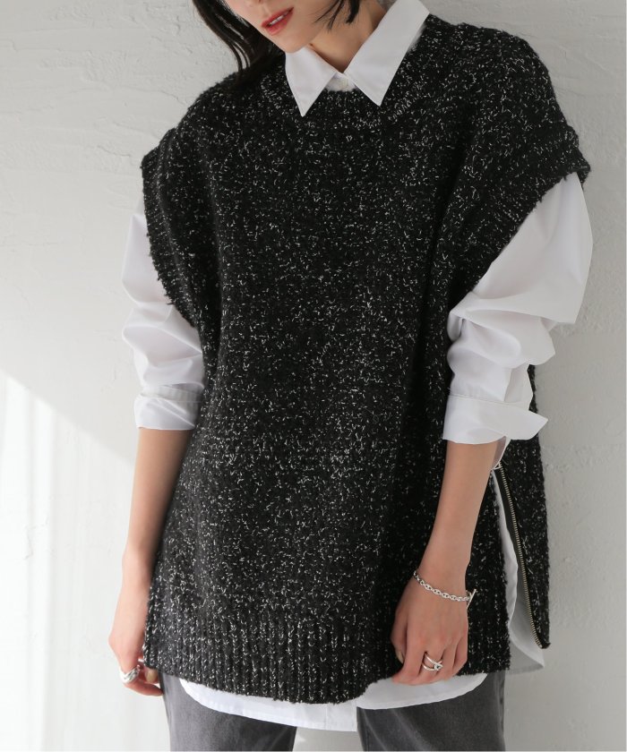 CLANE/クラネ】SIDE ZIP TWEED KNIT VEST：ベスト(505659246