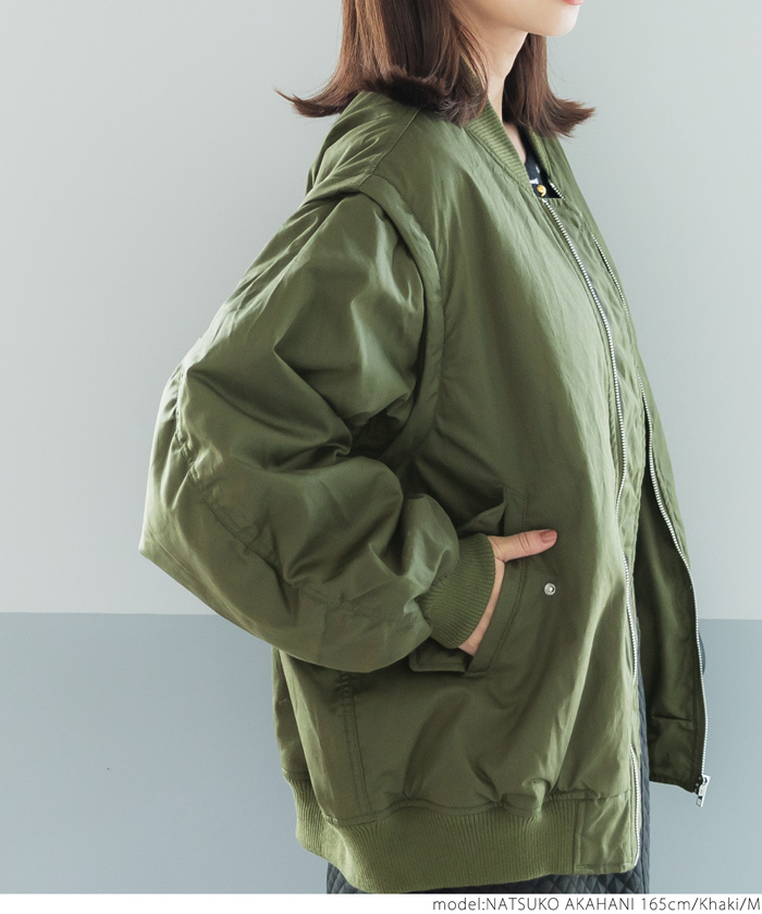 セール 45%OFF】MA－1デタッチャブルブルゾン（袖取り外し可能