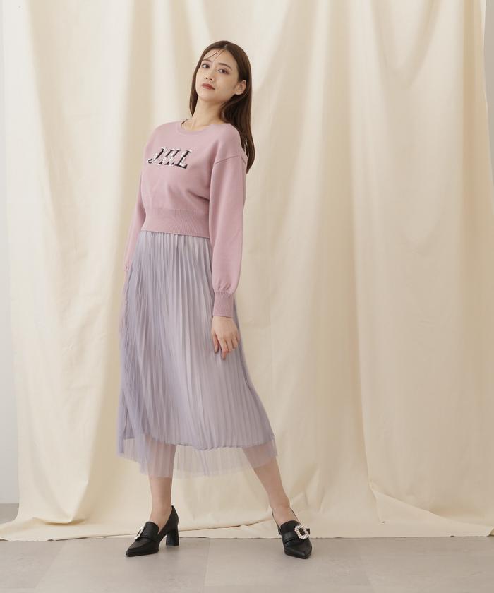 JILLSTUART❤︎大人可愛いキラキラビジューニット JILL by JILL STUART｜ロゴジャガードビジューニット | Rakuten