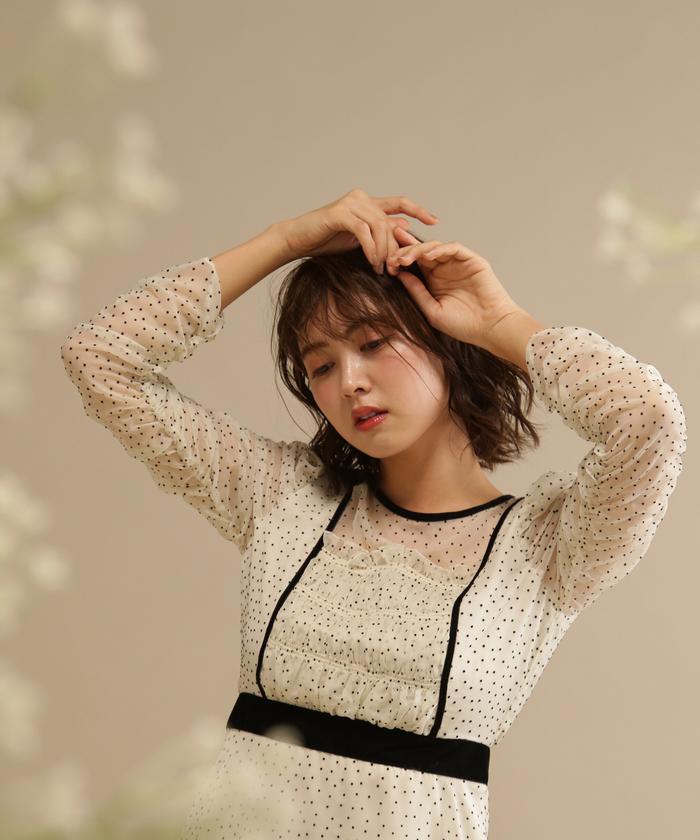 JILL by JILL STUART シアーフロッキードットワンピース セール】◇シアーフロッキードット ワンピース（ワンピース