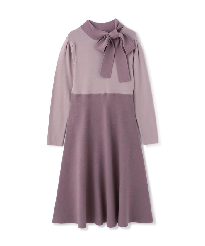 セール 50%OFF】ボウタイニットフレアーワンピース(505624698 セール 50%OFF】ボウタイニットフレアーワンピース(505624698