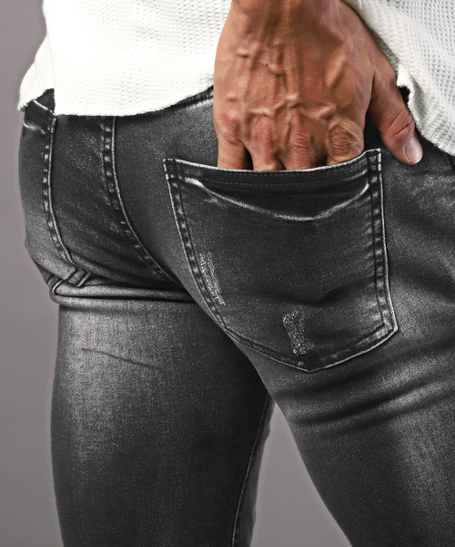 セール】ラグスタイル LUXSTYLE ダメージスキニーデニムパンツ セール】ラグスタイル LUXSTYLE ダメージスキニーデニムパンツ