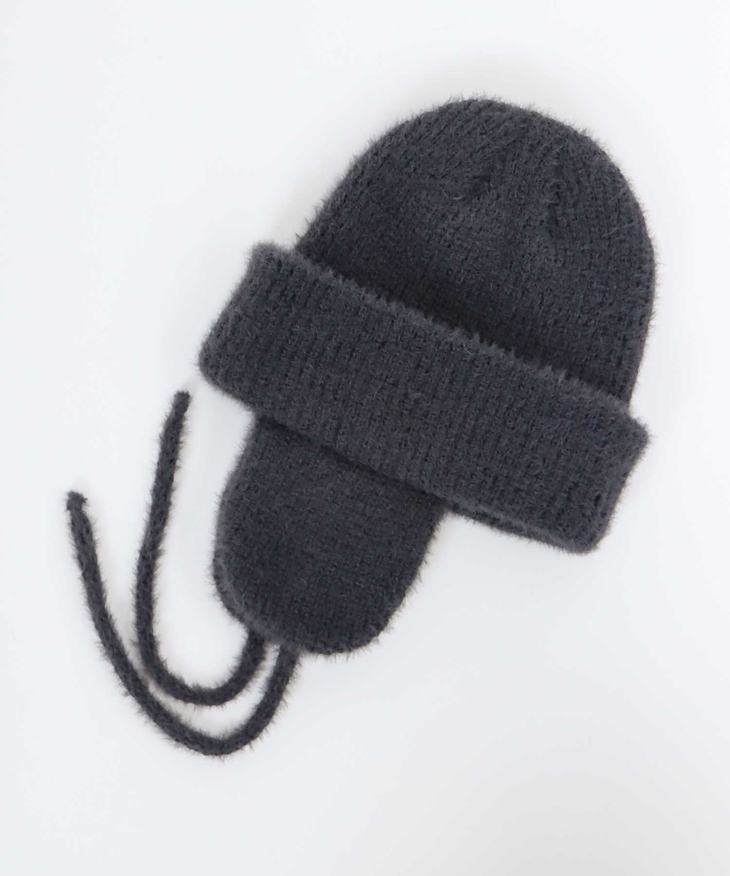 LADE beanie  ニット帽　レザー　耳当て □LADE Custom Order Beanies□ Hitsujiyan Mouton - Saddle