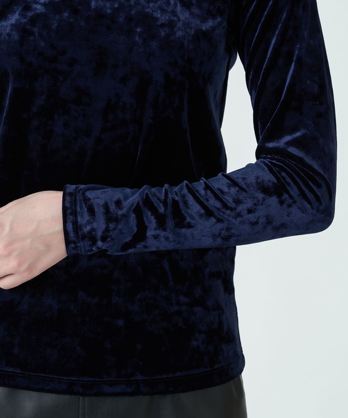【MACPHEE】ベロア ロングスリーブプルオーバー MACPHEE tシャツ ベロア ロングスリーブプルオーバー レディース