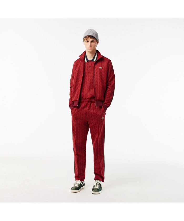 新品未使用タグ付き　ラコステ　モノグラムジャガード　半袖ポロシャツ　サイズ４ ラコステ LACOSTE モノグラムジャカード半袖ポロシャツ