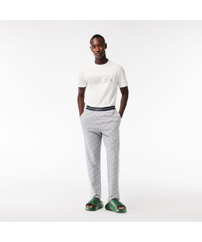 【LACOSTE】オールオーバー ロゴ プリント ラウンジ Tシャツ ♪ LACOSTE】オールオーバー ロゴ プリント ラウンジ Tシャツ ♪