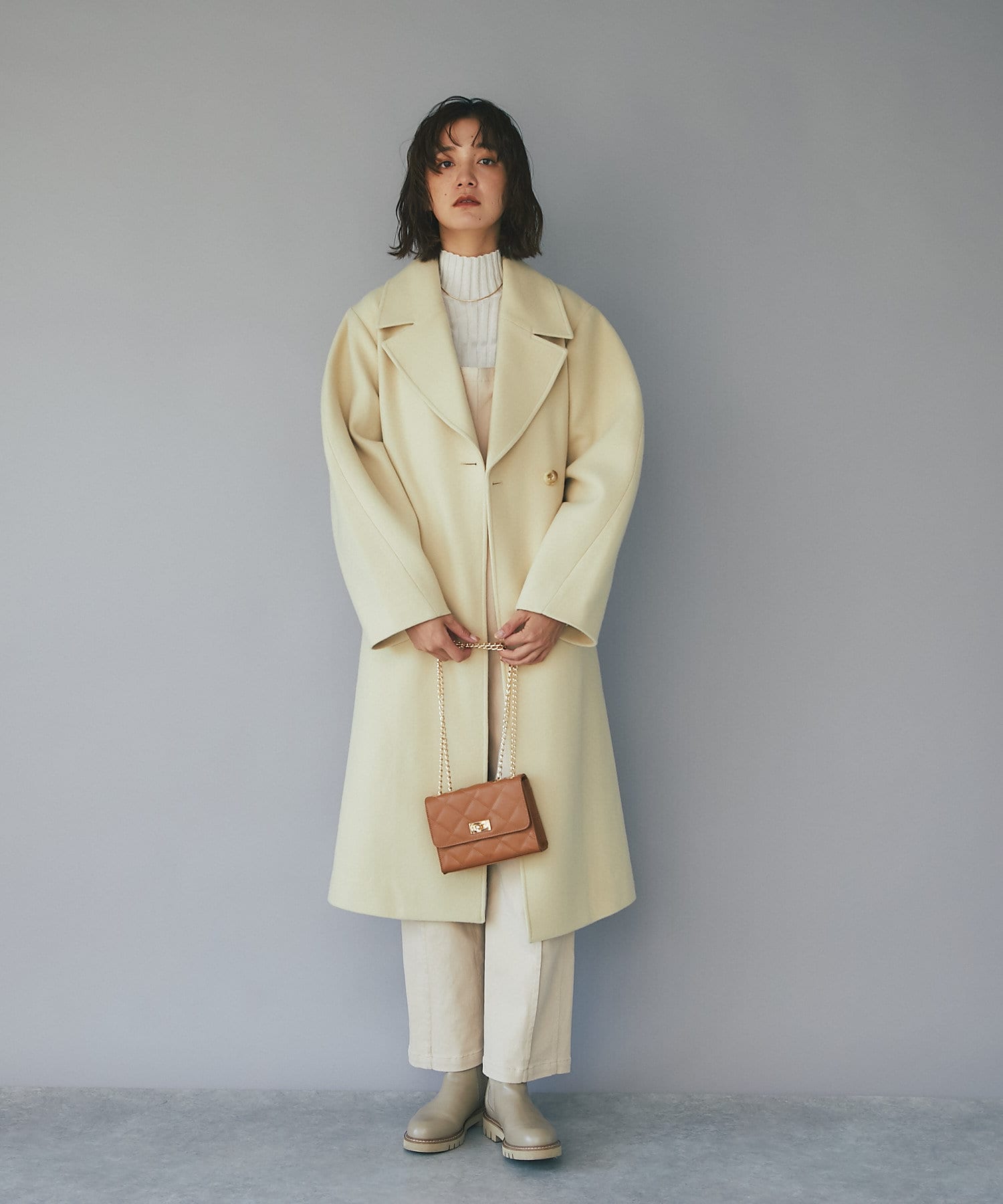 クーポン】【セール 55%OFF】【RIVE DROITE】メルトンシルエット