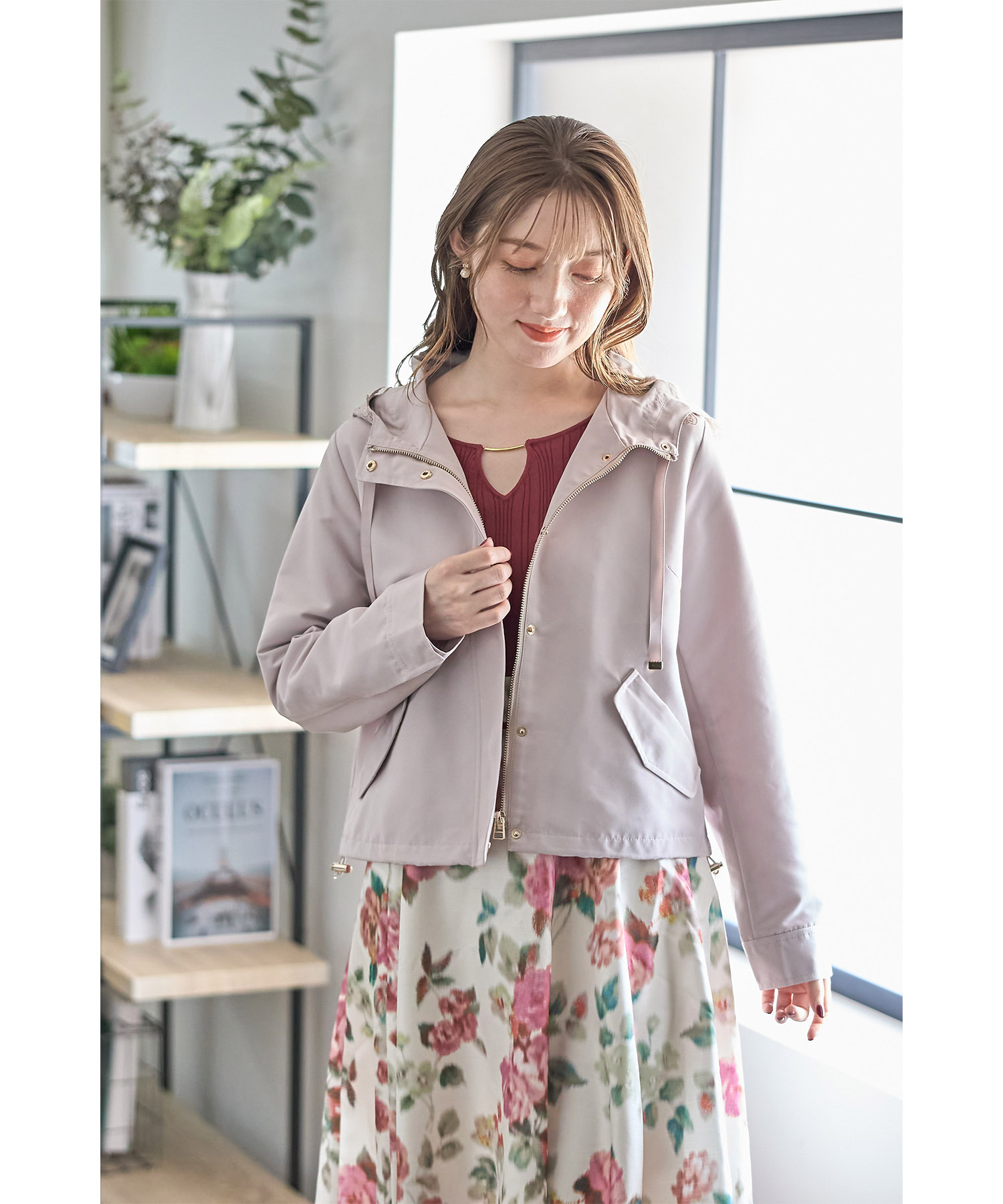 トッコクローゼット tocco closet フードフラワーレース付き トッコクローゼット tocco closet フードフラワーレース付き