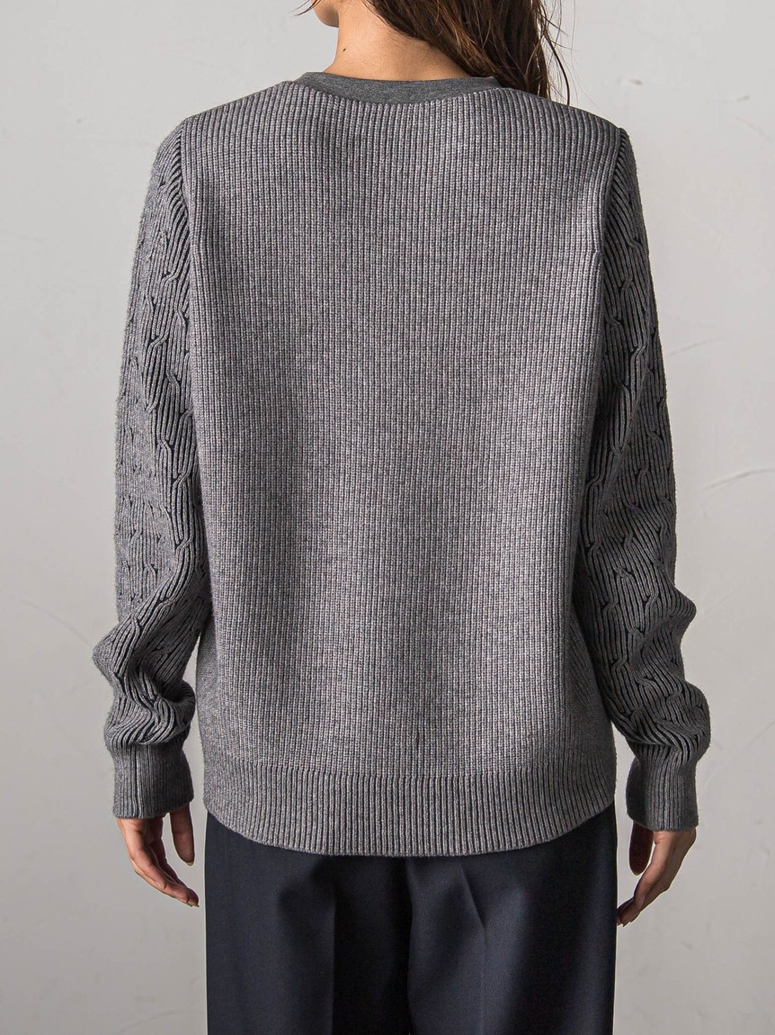 セール 30%OFF】メイソングレイ MAYSON GREY 袖ケーブルニット