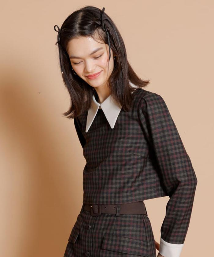 ETRO - エトロ 毛皮コート 希少 チェック 総柄 くるみボタン 紫