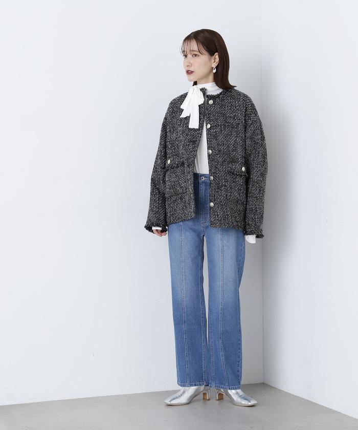 セール 30%OFF】ライトツイードジャケット《S Size Line セール 30%OFF】ライトツイードジャケット《S Size Line