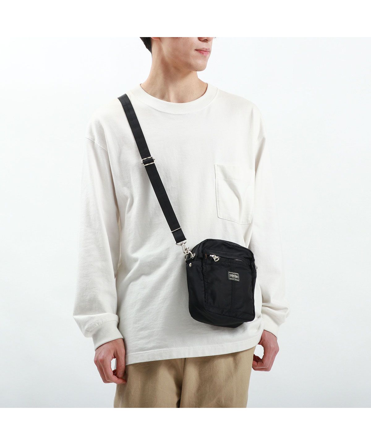 【美品】吉田かばん　PORTER MILE ショルダーバッグ　　ブラック PORTER ポーター マイル ショルダーバッグ 754-15114 メンズ