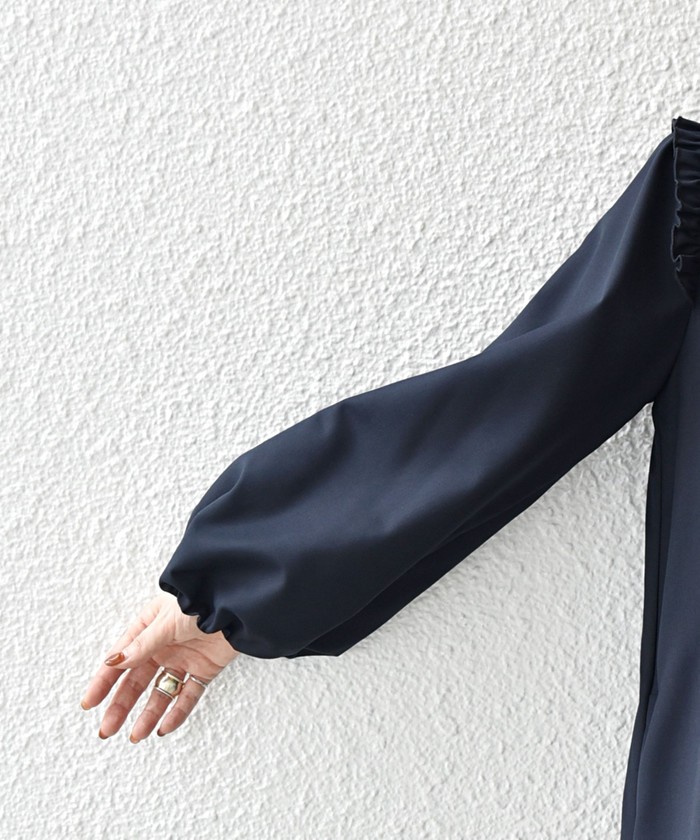 ships kids ネイビー長袖　ピンタックフリルワンピース　150センチ SHIPS KIDS:セレモニー ピンタック ツイル ワンピース(100