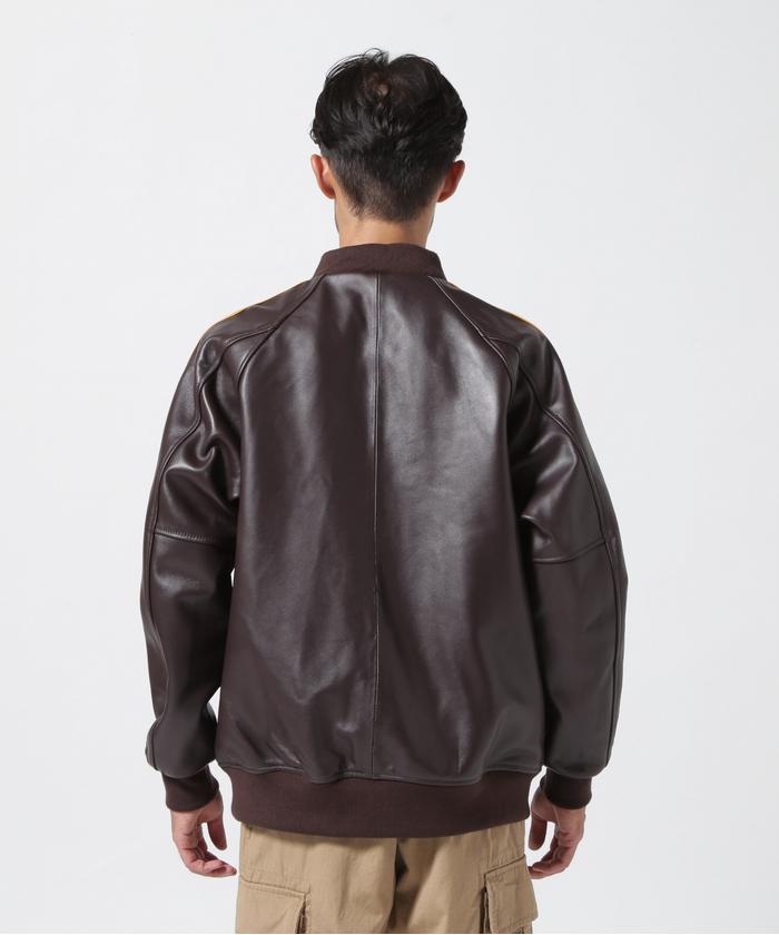 AVIREX LEATHER TRACK JACKET レザートラックジャケット セール 20%OFF】《WEB＆DEPOT限定》TRACK LEATHER JACKET