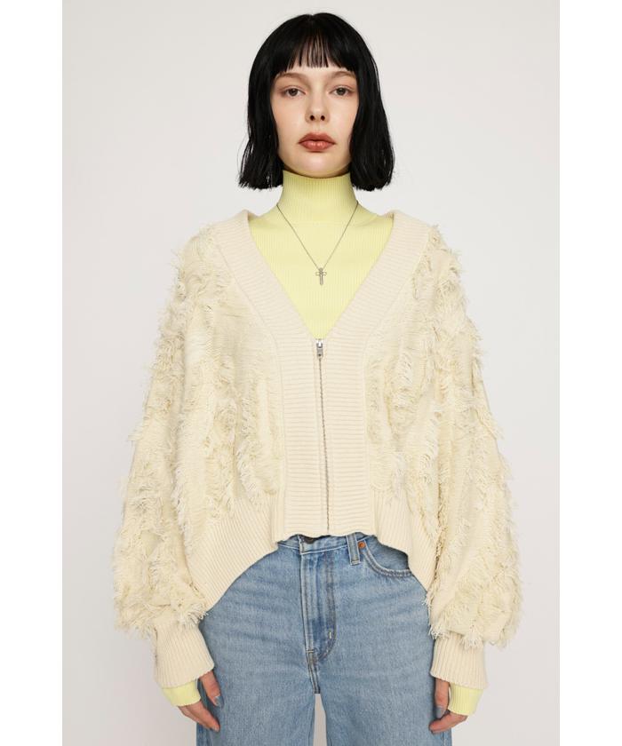 GO TO HOLLYWOOD ホイップフリルジャケット 02 白 JQ FRINGE ZIP UP SHORT カーディガン(505678501) | スライ(SLY