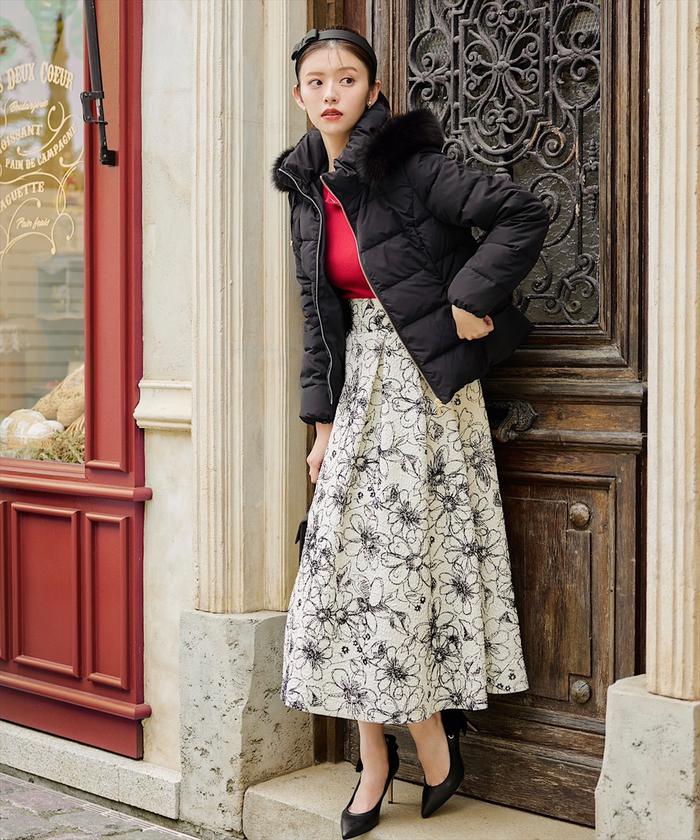 CHANEL激レアヴィンテージグレー ファー付き モッズダウンコート