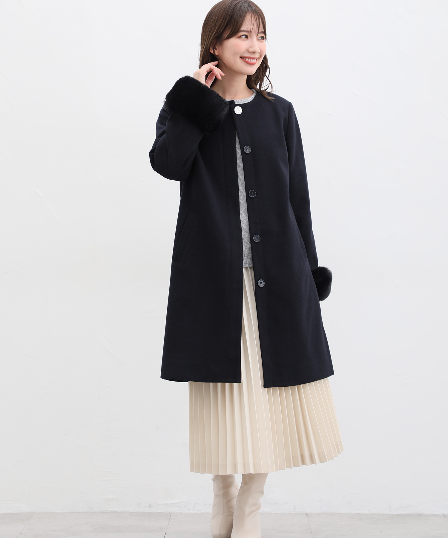 クーポン】【セール 33%OFF】ハニーズ Honeys ファー付ノー