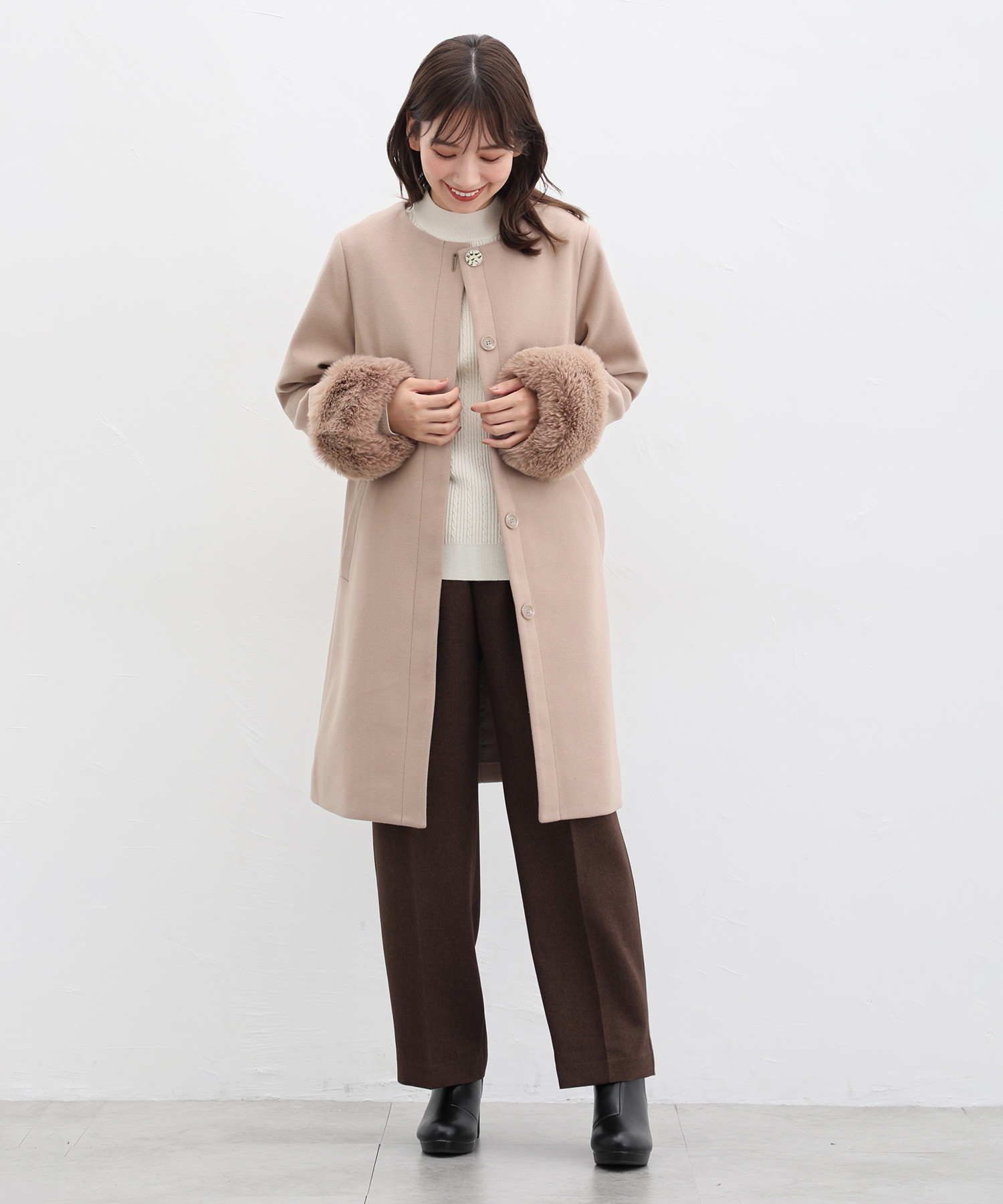 クーポン】【セール 33%OFF】ハニーズ Honeys ファー付ノー