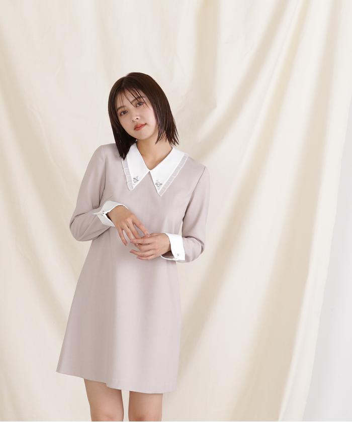 AP STUDIO julia jentzsch シャツワンピ新品 yuni シャツワンピース コットンキャッチワッシャーバンドカラー